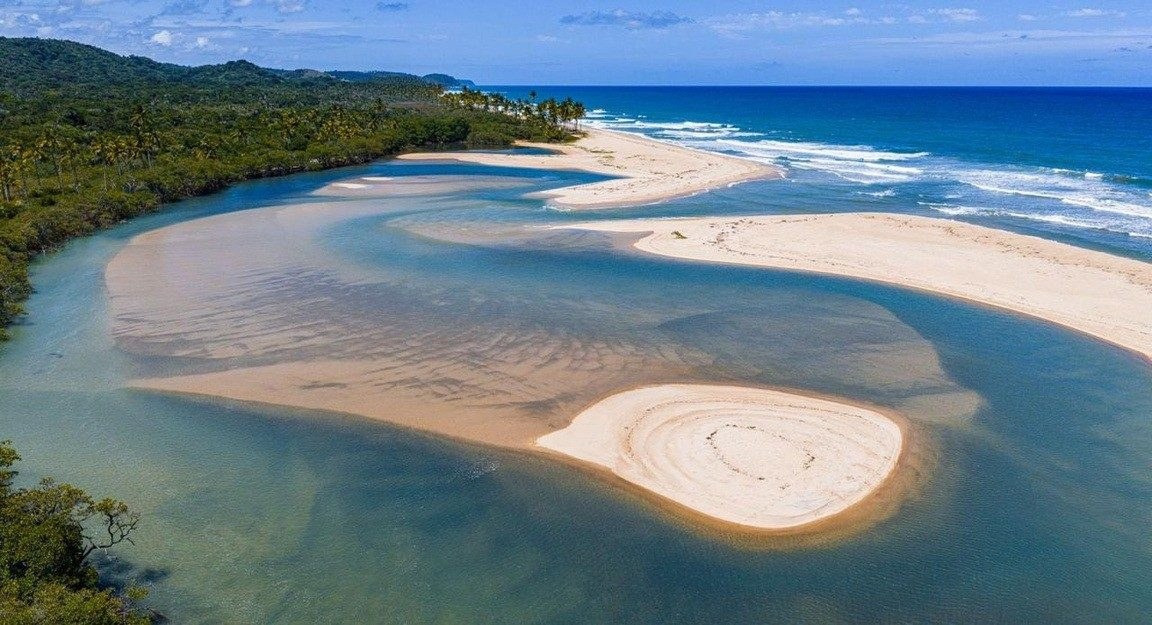 O banco de areia visto de cima