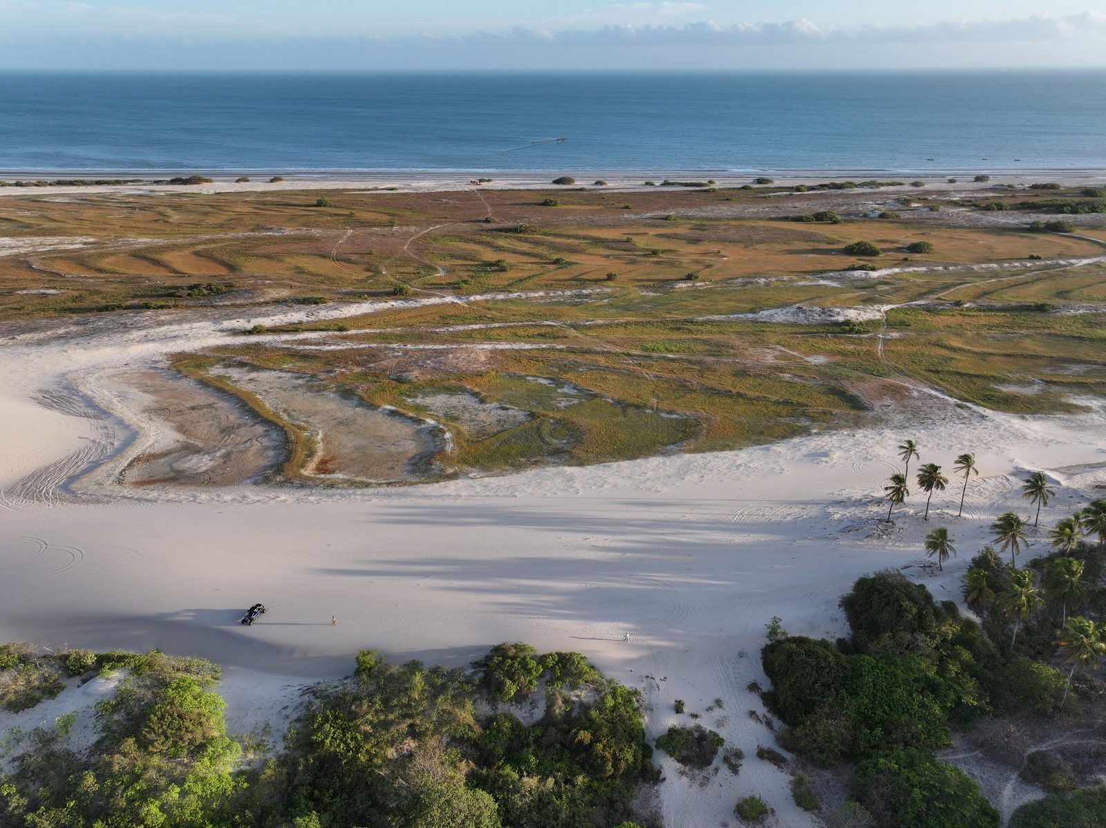 A praia aberta ao Atlântico